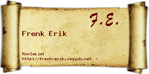 Frenk Erik névjegykártya